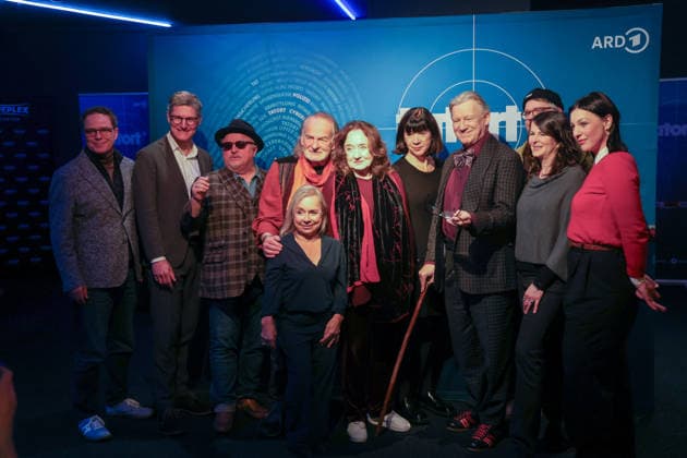 Premiere Münster-Tatort. Pressetermin zur Premiere des neuen ;Münster-Tatort Die Erfindung des Rades. Die Ausstrahlung ist am 7. Dezember im Ersten und der ARD Mediathek. u.a. mit Axel Prahl, als Frank Thiel und Mechthild Großmann, als Wilhelmine Klemm, Claus D. Clausnitzer, als Herbert Vaddern Thiel, Björn Meyer, als Mirko Schrader, ChrisTine Urspruch, als Silke Haller. Münster, Nordrhein-Westfalen, DEU, Deutschland, 25.11.2025