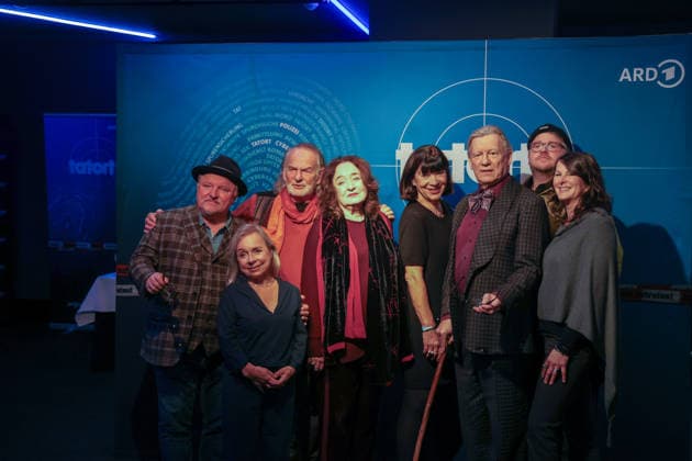 Premiere Münster-Tatort. Pressetermin zur Premiere des neuen ;Münster-Tatort Die Erfindung des Rades. Die Ausstrahlung ist am 7. Dezember im Ersten und der ARD Mediathek. u.a. mit Axel Prahl, als Frank Thiel und Mechthild Großmann, als Wilhelmine Klemm, Claus D. Clausnitzer, als Herbert Vaddern Thiel, Björn Meyer, als Mirko Schrader, ChrisTine Urspruch, als Silke Haller. Münster, Nordrhein-Westfalen, DEU, Deutschland, 25.11.2025