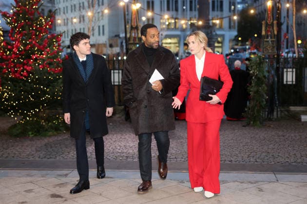 Members Of The Royal Family Attend The Together At Christmas Carol Service LONDON, ENGLAND - DECEMBER 05: Joe Locke, Chiwetel Ejiofor and Kate Winslet attend the Together At Christmas Carol Service at Westminster Abbey on December 05, 2025 in London, England. Led by The Princess and supported by The Royal Foundation, the annual event offered a chance to pause and reflect on the values of love, compassion, and the connections we share. The service also highlighted remarkable individuals from across the UK who have demonstrated extraordinary kindness, empathy, and support within their communities., Credit:Chris Jackson Avalon United Kingdom, England, London, Westminster Abbey Copyright: xChrisxJacksonx xAvalonx 1056771762