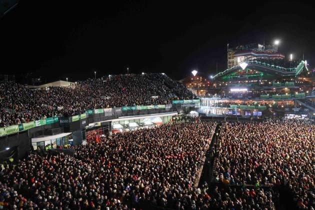 04.12.2025, Schladming, AUT, Unterwegs in Steiermark, Ski Opening 2025, Pressekonferenz, im Bild Backstreet Boys, Feature, Übersicht, Planai Stadion,