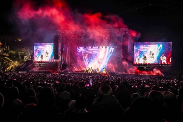 04.12.2025, Schladming, AUT, Unterwegs in Steiermark, Ski Opening 2025, Pressekonferenz, im Bild Backstreet Boys, Feature, Übersicht, Planai Stadion,