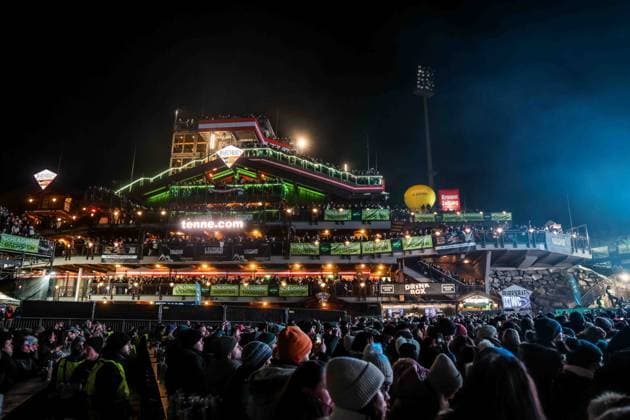 04.12.2025, Schladming, AUT, Unterwegs in Steiermark, Ski Opening 2025, Pressekonferenz, im Bild Backstreet Boys, Feature, Übersicht, Planai Stadion,