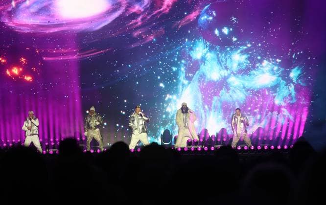 04.12.2025, Schladming, AUT, Unterwegs in Steiermark, Ski Opening 2025, Pressekonferenz, im Bild Backstreet Boys, Feature, Übersicht, Planai Stadion,