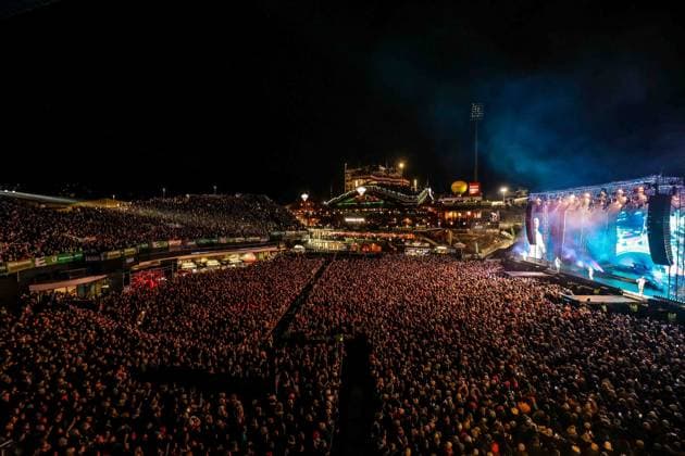 04.12.2025, Schladming, AUT, Unterwegs in Steiermark, Ski Opening 2025, Konzert, im Bild Backstreet Boys, Feature, Übersicht, Planai Stadion,