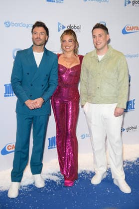 Capital s Jingle Bell Ball with Barclaycard Arrivals 2025 Saturday at O2 Arena, London (L-R) - Jordan North, Sian Welby, Chris Stark attends Capital s Jingle Bell Ball with Barclaycard 2025 at O2 Arena, London, England, UK on Saturday 6 December, 2025., Credit:Justin Ng Avalon UK, England, London, O2 Arena Copyright: xJustinxNgx xAvalonx 1057094200