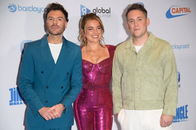Capital s Jingle Bell Ball with Barclaycard Arrivals 2025 Saturday at O2 Arena, London (L-R) - Jordan North, Sian Welby, Chris Stark attends Capital s Jingle Bell Ball with Barclaycard 2025 at O2 Arena, London, England, UK on Saturday 6 December, 2025., Credit:Justin Ng Avalon UK, England, London, O2 Arena Copyright: xJustinxNgx xAvalonx 1057094206
