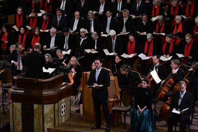 Johann Sebastian Bach Weihnachtsoratorium Kantaten 4 bis 6, Bachchor Görlitz, Neue Lausitzer Philharmonie, Leitung KMD Reinhard Seeliger, Orgel: Katy von Ramin, Solisten: Liudmila Lokaichuk, Annekathrin Laabs, Timo Rößner, Christian Henneberg, Mareike Riechen, Kreuzkirche. Görlitz, 05.01.2026 Copyright: xMatthiasxWehnertx