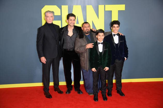 Giant UK Gala Screening Arrivals at Picturehouse Central, London, UK - 7 January 2026 (L-R) - Pierce Brosnan, Amir El-Masry, Naseem Hamed aka Prince Naseem, Ghaith Saleh and Ali Saleh attends The Giant UK Gala Screening at Picturehouse Central, London, England, UK on Wednesday 7 January, 2026., Credit:Justin Ng Avalon UK, England, London, Picturehouse Central Copyright: xJustinxNgx xAvalonx 1064088910