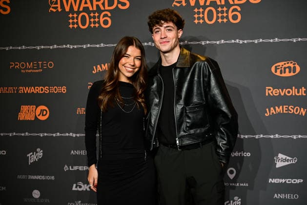 January 10, 2026, Madrid, Madrid, SPAIN: Content creators and guests pose on the black carpet during the third edition of the Army Awards, held on Saturday, January 10, at the Madrid Arena in Madrid. Known as the â€oeinternet anti-awards,†the ceremony honors the most viral moments, trends, and personalities from social media over the past year in a script-free gala hosted by Ceciarmy and Santiago Segura. In the image Elena Gortari and Juan Po rez Madrid SPAIN - ZUMAz108 20260110_znp_z108_089 Copyright: xRichardxZubelzux