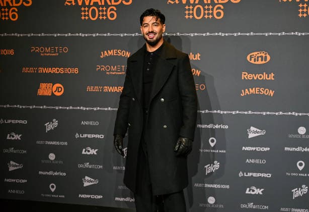 January 10, 2026, Madrid, Madrid, SPAIN: Content creators and guests pose on the black carpet during the third edition of the Army Awards, held on Saturday, January 10, at the Madrid Arena in Madrid. Known as the â€oeinternet anti-awards,†the ceremony honors the most viral moments, trends, and personalities from social media over the past year in a script-free gala hosted by Ceciarmy and Santiago Segura. In the image Jorge Gonzo¡lez Madrid SPAIN - ZUMAz108 20260110_znp_z108_098 Copyright: xRichardxZubelzux
