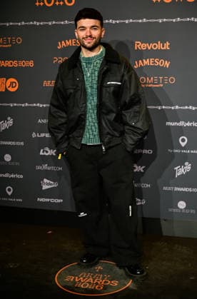 January 10, 2026, Madrid, Madrid, SPAIN: Content creators and guests pose on the black carpet during the third edition of the Army Awards, held on Saturday, January 10, at the Madrid Arena in Madrid. Known as the â€oeinternet anti-awards,†the ceremony honors the most viral moments, trends, and personalities from social media over the past year in a script-free gala hosted by Ceciarmy and Santiago Segura. In the image Javi Maska Madrid SPAIN - ZUMAz108 20260110_znp_z108_108 Copyright: xRichardxZubelzux