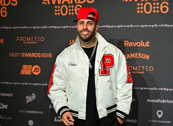 January 10, 2026, Madrid, Madrid, SPAIN: Content creators and guests pose on the black carpet during the third edition of the Army Awards, held on Saturday, January 10, at the Madrid Arena in Madrid. Known as the â€oeinternet anti-awards,†the ceremony honors the most viral moments, trends, and personalities from social media over the past year in a script-free gala hosted by Ceciarmy and Santiago Segura. In the image Doble Nicky Jam Madrid SPAIN - ZUMAz108 20260110_znp_z108_196 Copyright: xRichardxZubelzux