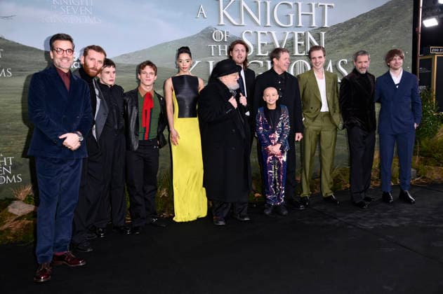 Daniel Ings, Edward Ashley, Shaun Thomas, Finn Bennett, Tanzyn Crawford, George R.R. Martin, Peter Claffey, Dexter Sol Ansell, Sam Spruell, Henry Ashton, Bertie Carvel und Ira Parker bei der Premiere der HBO Max-Serie A Knight of the Seven Kingdoms im Zoo Palast. Berlin, 13.01.2026