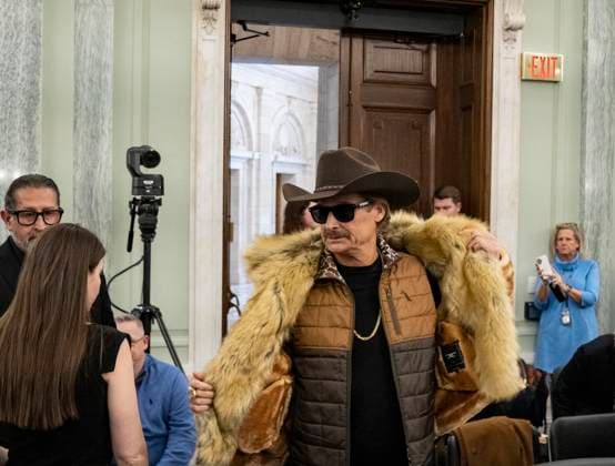 Entertainer Kid Rock (Robert Ritchie), arrives to give testimony before the United States Senate Committee on Commerce, Science, and Transportation, Subcommittee on Consumer Protection, Technology, and Data Privacy hearing Examining the Impact of Ticket Sales Practices and Bot Resales on Concert Fans Russell Senate Office Building on Capitol Hill in Washington, DC, USA, on Wednesday, January 28, 2026. Copyright: xAndrewxThomasx xCNPx MediaPunchx