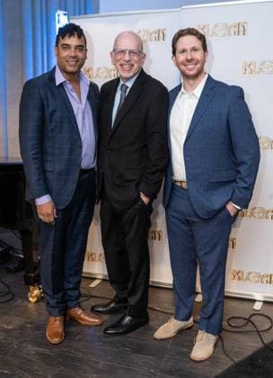 February 2, 2026, Bronx, New York, USA: Phillip Christian Smith, 2026 Kleban Prize winner for most promising musical theatre librettist, Seth Saltzman, ASCAP senior VP and Eric Price, 2026 Kleban Prize winner for most promising musical theatre lyricist attend awards ceremony at ASCAP offices in New York, NY on February 2, 2026. Bronx USA - ZUMAr339 20260202_znp_r339_003 Copyright: xLevxRadinx
