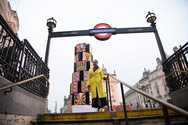 Art After Dark Launch at Piccadilly Circus, London, UK Lakwena Maciver poses with her artwork Rise and Shine in Piccadilly Circus, London, England, UK on Tuesday 3 February, 2026 as part Art of London s Art After Dark, its seasonal art and culture programme., Credit:Justin Ng Avalon UK, England, London, Piccadilly Circus Copyright: xJustinxNgx xAvalonx 1071735068