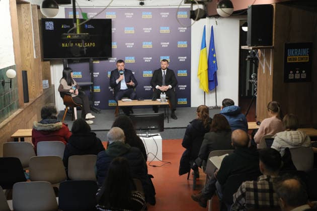 Moderator Olha Atamanova, Director of the National Anti-Corruption Bureau of Ukraine Semen Kryvonos, and Head of the Specialized Anti-Corruption Prosecutor’s Office Oleksandr Klymenko (L to R) take part in a briefing to present the report on the activities of NABU and SAPO in the second half of 2025 at the Media Center Ukraine, Kyiv, Ukraine, February 10, 2026. In the second half of 2025, NABU and SAPO reached a new level in exposing corruption in strategic sectors of the economy and defence. Despite Russian aggression, the agencies carried out large-scale operations in the energy sector, uncovered corruption schemes in military procurement, and exposed cases involving high-ranking officials. Twelve top officials were served with suspicions Copyright: xYuliiaxOvsiannikovax