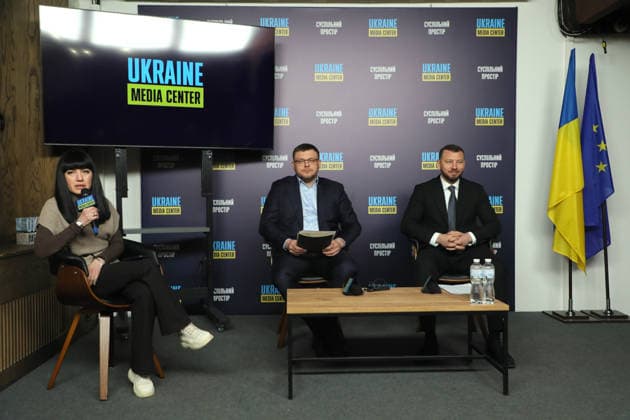 Moderator Olha Atamanova, Director of the National Anti-Corruption Bureau of Ukraine Semen Kryvonos, and Head of the Specialized Anti-Corruption Prosecutor’s Office Oleksandr Klymenko (L to R) take part in a briefing to present the report on the activities of NABU and SAPO in the second half of 2025 at the Media Center Ukraine, Kyiv, Ukraine, February 10, 2026. In the second half of 2025, NABU and SAPO reached a new level in exposing corruption in strategic sectors of the economy and defence. Despite Russian aggression, the agencies carried out large-scale operations in the energy sector, uncovered corruption schemes in military procurement, and exposed cases involving high-ranking officials. Twelve top officials were served with suspicions Copyright: xYuliiaxOvsiannikovax