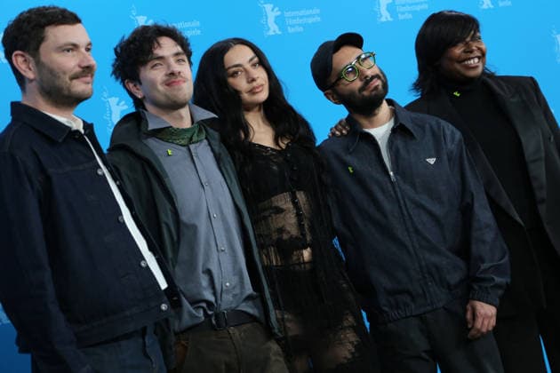 February 14, 2026, Berlin, Germany: (from left) Michael Stutz, Aidan Zamiri, Charli XCX, David Hinojosa, and Jacqueline Lyanga pose for photographers at the photo call for the film The Moment during the the 76th Berlin International Film Festival (Berlinale), which is Europe s first major film festival of the year, in Berlin. The festival runs from February 12 to 22, 2026. Berlin Germany - ZUMAf146 20260214_zip_f146_071 Copyright: xRouzbehxFouladix