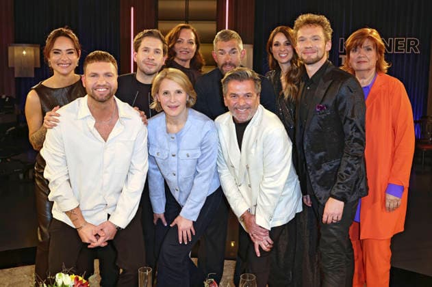 Jessica Streifling, Konstantin Streifling, Kevin Kühnert, Susan Link, Natalie Woerner, Micky Beisenherz, Thmas, Anders, Amelie van Tass, Thommy Ten und Christine Westermann bei der Aufzeichnung der WDR-Talkshow Kölner Treff im WDR Studio BS 3. Köln, 19.02.2026