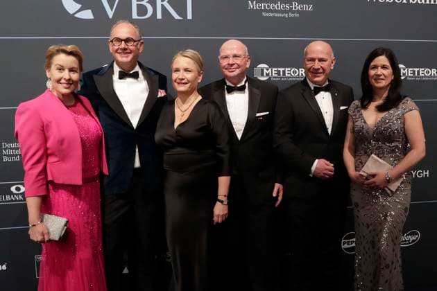 21.02.2026, Franziska Giffey, Harald Christ, Markus Voigt, VBKI-Praesident, und Ehefrau Mirijam, Kai Wegner, Regierender Buergermeister, Katharina Guentehr-Wuensch, beim 74. VBKI-Ball in Berlin, Hotel Intercontinental, Ball der Wirtschaft,