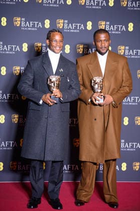 EE BAFTA Film Awards 2026 Winners - Royal Festival Hall, Southbank, London (L to R) Akinola Davies Jr and Wales Davies pose with their BAFTA for Best Outstanding Debut by a British Writer, director or producer for the film My Father s Shadow in the Winners Room at the EE BAFTA Film Awards 2026 at Royal Festival Hall, Southbank in London, England, UK on Sunday 22 February, 2026., Credit:Justin Ng Avalon UK, England, London, Royal Festival Hall, Southbank Copyright: xJustinxNgx xAvalonx 1077638417