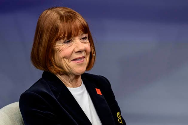 GER, Berlin, studio, guest on - maischberger, political talk show, TV, format, with host - Sandra Maischberger, Das Erste, from Adlershof - at Studio 20, pictured from left: Gisele Pelicot, French, February 25, 2026, Copyright: HMBxMedia UwexKoch