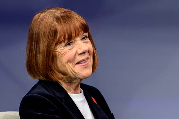 GER, Berlin, studio, guest on - maischberger, political talk show, TV, format, with host - Sandra Maischberger, Das Erste, from Adlershof - at Studio 20, pictured from left: Gisele Pelicot, pre recording, February 25, 2026, Copyright: HMBxMedia UwexKoch