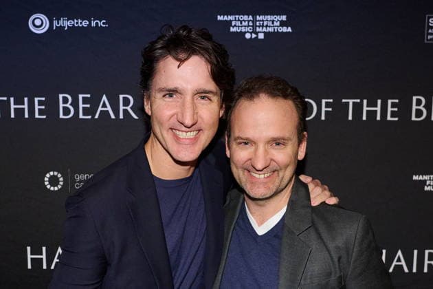 February 26, 2026, Toronto, On, Canada: Former Prime Minister Justin Trudeau, left, and his brother Alexandre Trudeau, are photographed at a private screening of Alexandre Trudeau s film Hair of the Bear, in Toronto, on Thursday, Feb. 26, 2026. Toronto Canada - ZUMAc35_ 20260226_zaf_c35_113 Copyright: xSammyxKoganx
