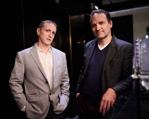February 26, 2026, Toronto, On, Canada: Co-directors James McLellan, left, and Alexandre Trudeau are photographed at a private screening of his film Hair of the Bear, in Toronto, on Thursday, Feb. 26, 2026. Toronto Canada - ZUMAc35_ 20260226_zaf_c35_114 Copyright: xSammyxKoganx