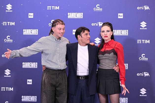 March 1, 2026, Sanremo, Rome, Italia: Third-place Italian Ditonellapiaga (R), second-place Italian singer Sayf (L), and the winner of the festival, Italian singer Sal Da Vinci (C), pose during a photocall at the 76th Sanremo Italian Song Festival, Sanremo, Italy, 01 March 2026. The 76th Sanremo Italian Song Festival started on 24 February and concluded on the evening of 28 February 2026.....1 Mar 2026 Sanremo Italia - ZUMAa289 20260301_zia_a289_301 Copyright: xMariaxLauraxAntonellix