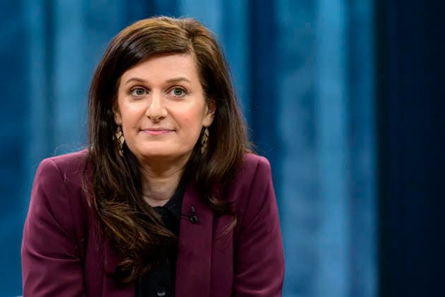 In the picture, from left: Azadeh Zamirirad, political scientist, German Institute for International and Security Affairs, GER, Berlin, studio, guest on Caren Miosga s political talk show, TV, format, with presenter, Das Erste, from Adlershof at Studio 20, topic: War in the Middle East will the regime in Iran now fall?, March 1, 2026 Copyright: HMBxMedia UwexKoch