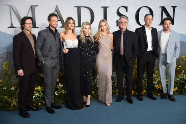 The Madison UK Premiere Arrivals at Cineworld, Leicester Square, London (L-R) - Ben Schnetzer, Patrick J. Adams, Beau Garrett, Michelle Pfeiffer, Elle Chapman, Kurt Russell, Matthew Fox and Kevin Zegers attends the UK Premiere of The Madison at Cineworld, Leicester Square, London, England, UK on Wednesday 4 March, 2026., Credit:Justin Ng Avalon UK, England, London, Cineworld, Leicester Square Copyright: xJustinxNgx xAvalonx 1080138079