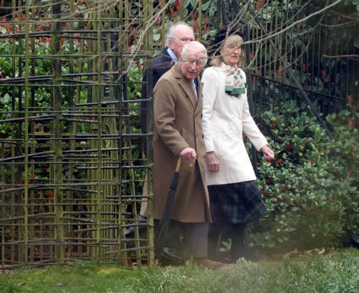 King Charles III attended the Sunday morning service at St. Mary Magdalene church in Sandringham today. It is still not known whether he has seen his brother Andrew Mountbatten-Windsor, who is currently staying at Wood Farm on the Sandringham estate, whilst he has been here. Mountbatten-Windsor was arrested last week, and taken to Aylsham police station before being released under investigation, and returning to Wood Farm. Andrew Mountbatten-Windsor, formerly Prince Andrew The Duke of York, has previously denied any wrongdoing in relation to sex offender Jeffrey Epstein. King Charles III, Sandringham, Norfolk, on 8th March, 2026 .