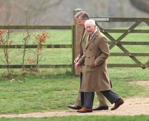 King Charles III attended the Sunday morning service at St. Mary Magdalene church in Sandringham today. It is still not known whether he has seen his brother Andrew Mountbatten-Windsor, who is currently staying at Wood Farm on the Sandringham estate, whilst he has been here. Mountbatten-Windsor was arrested last week, and taken to Aylsham police station before being released under investigation, and returning to Wood Farm. Andrew Mountbatten-Windsor, formerly Prince Andrew The Duke of York, has previously denied any wrongdoing in relation to sex offender Jeffrey Epstein. King Charles III, Sandringham, Norfolk, on 8th March, 2026 .