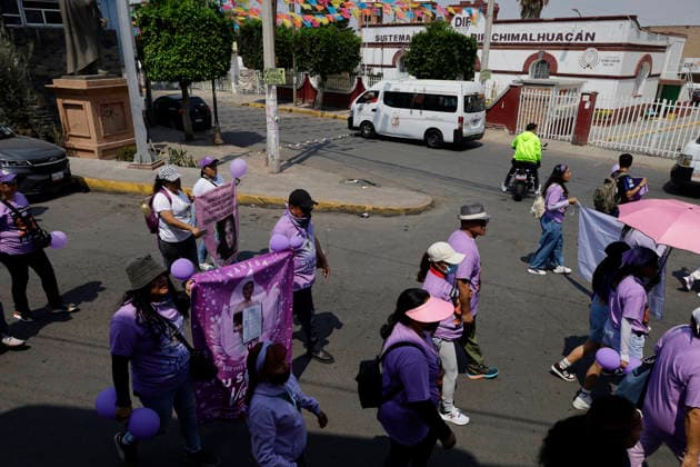 March 8, 2026, ChimalhuacaN, State Of Mexico, Mexico: Mothers and relatives of victims of disappearance and femicide marched to the municipal seat of Chimalhuacan in the State of Mexico to demand justice and punishment for the perpetrators, on the occasion of International Women s Day in Mexico. According to the United Nations, International Women s Day is commemorated in many countries around the world. When women from all continents, often separated by national borders and ethnic, linguistic, cultural, economic and political differences, come together on this day, they can contemplate a tradition of no less than ninety years of struggle for equality, justice, peace and development. ChimalhuacaN Mexico - ZUMAs197 20260308_aaa_s197_567 Copyright: xGerardoxVieyrax