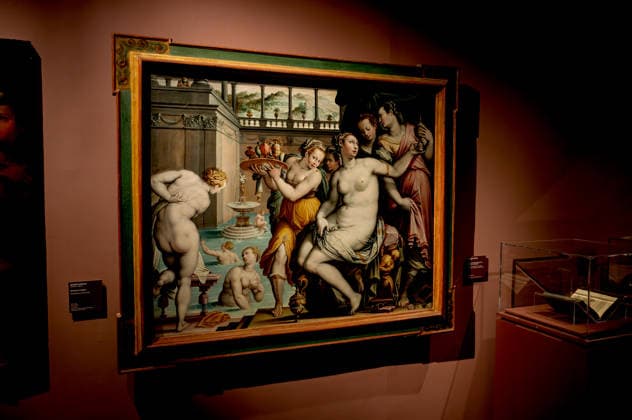 Exhibition VASARI AND ROME ROME, ITALY - MARCH 19: The dialogue between Giorgio Vasari (1511 1574) and the Eternal City comes to life at the Capitoline Museums with the exhibition Vasari and Rome, a show celebrating the master from Arezzo as a central figure in Rome™s cultural scene. On display are over seventy works, including drawings, prints, engravings, letters, medals, sculptures, and paintings, among which are sixteen autographs along with seven drawings From March 20 to July 19, 2026, Palazzo Caffarelli. Pictured: Jacopo Zucchi 1540 1542 - 1596 ca. Bathsheba at Her Bath on March 19, 2026 in Rome, Italy. Rome Italy Copyright: xStefanoxMontesix