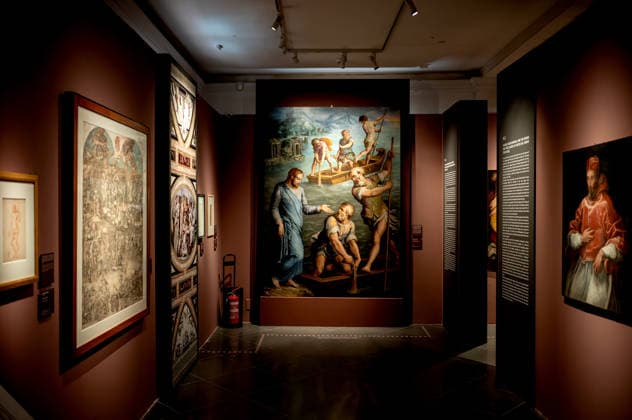 Exhibition VASARI AND ROME ROME, ITALY - MARCH 19: The dialogue between Giorgio Vasari (1511 1574) and the Eternal City comes to life at the Capitoline Museums with the exhibition Vasari and Rome, a show celebrating the master from Arezzo as a central figure in Rome™s cultural scene. On display are over seventy works, including drawings, prints, engravings, letters, medals, sculptures, and paintings, among which are sixteen autographs along with seven drawings From March 20 to July 19, 2026, Palazzo Caffarelli. Pictured: Giorgio Vasari, The Calling of Saint Peter. 1551, oil on panel on March 19, 2026 in Rome, Italy. Rome Italy Copyright: xStefanoxMontesix