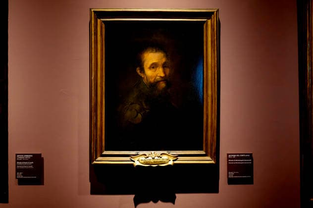 Exhibition VASARI AND ROME ROME, ITALY - MARCH 19: The dialogue between Giorgio Vasari (1511 1574) and the Eternal City comes to life at the Capitoline Museums with the exhibition Vasari and Rome, a show celebrating the master from Arezzo as a central figure in Rome™s cultural scene. On display are over seventy works, including drawings, prints, engravings, letters, medals, sculptures, and paintings, among which are sixteen autographs along with seven drawings From March 20 to July 19, 2026, Palazzo Caffarelli. Pictured: Jacopino Del Conte (attrib.) 1515 ca. - 1598 Portrait of Michelangelo Buonarroti, XVI secolo 16th century. oil on panel on March 19, 2026 in Rome, Italy. Rome Italy Copyright: xStefanoxMontesix