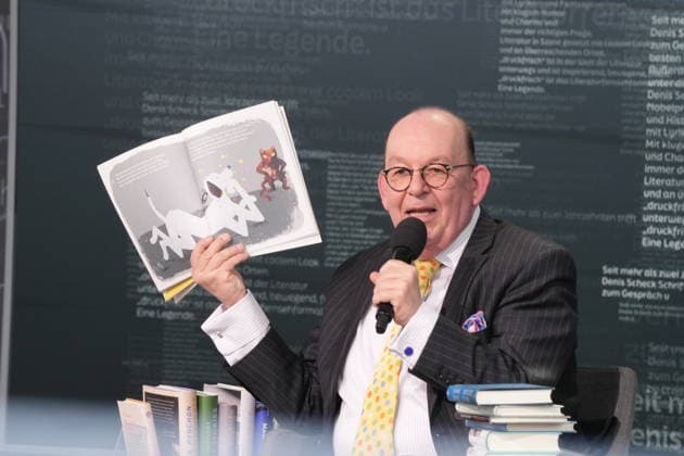 Buchmesse Leipzig GER, Leipzig,20260319, Buchmesse Leipzig, Messehalle , Denis Scheck, Best of druckfrisch, , Vorstellung von neuerscheinungen, ist Übersetzer und Journalist in Hörfunk und Fernsehen, Nichts