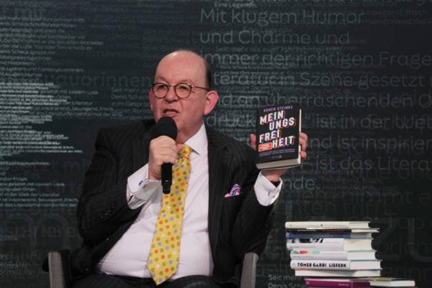 Buchmesse Leipzig GER, Leipzig,20260319, Buchmesse Leipzig, Messehalle , Denis Scheck, Best of druckfrisch, , Vorstellung von neuerscheinungen, ist Übersetzer und Journalist in Hörfunk und Fernsehen, meinungsfreiheit, Ronen Steinke