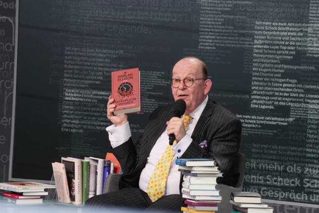 Buchmesse Leipzig GER, Leipzig,20260319, Buchmesse Leipzig, Messehalle , Denis Scheck, Best of druckfrisch, , Vorstellung von neuerscheinungen, ist Übersetzer und Journalist in Hörfunk und Fernsehen, Harlan Ellison,gefährliche Visionen