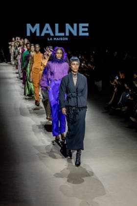 Malne fashion show at Mercedes Benz Fashion Week Madrid Several models during a Malne fashion show at Mercedes Benz Fashion Week Madrid, on March 20, 2026, in Madrid Spain The Madrid-based firm, directed by designers Paloma Álvarez and Juanjo Mánez, presents at the 83rd edition of MBFWMadrid its sustainable and slow fashion haute couture proposal, in the year of the 40th anniversary of the catwalk, which brings together at IFEMA its main Spanish fashion creators, presents at the 83rd edition of MBFWMadrid its proposal of sustainable haute couture and slow fashion, in the year of the 40th anniversary of the catwalk, which brings together at IFEMA the main creators of contemporary Spanish fashion today 20 MARCH 2026 FASHION DESIGNER COLLECTI Copyright: xRicardoxRubiox 7383608
