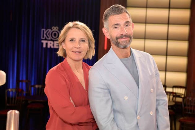 v. Links: Susan Link, Micky Beisenherz, Moderatoren, Portraets, Porträts, Portraits, Gruppenfoto in der Sendung ,,Koelner Treff,, im WDR Fernsehen, 20.03.2026. Â