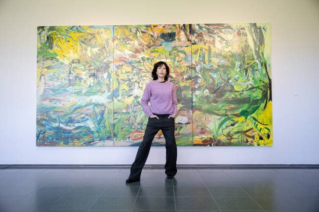 Cecily Brown: Picture Making at Serpentine South, London, UK 26 March 2026 British artist Cecily Brown poses with her work at the preview of Cecily Brown: Picture Making at Serpentine South, Kensington Gardens, London, UK, on 26 March 2026. The exhibition brings together works inspired by the gallery™s unique location in Kensington Gardens, exploring themes of nature and park life through Brown™s characteristically vigorous brushwork and vivid colour, on view until 6 September 2026., Credit:Pete Speller Avalon UK, London Copyright: xPetexSpellerx xAvalonx 1086389714