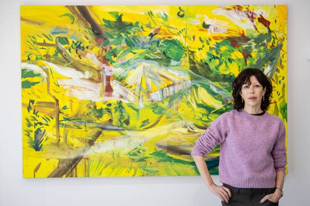 Cecily Brown: Picture Making at Serpentine South, London, UK 26 March 2026 British artist Cecily Brown poses with her work at the preview of Cecily Brown: Picture Making at Serpentine South, Kensington Gardens, London, UK, on 26 March 2026. The exhibition brings together works inspired by the gallery™s unique location in Kensington Gardens, exploring themes of nature and park life through Brown™s characteristically vigorous brushwork and vivid colour, on view until 6 September 2026., Credit:Pete Speller Avalon UK, London Copyright: xPetexSpellerx xAvalonx 1086389837