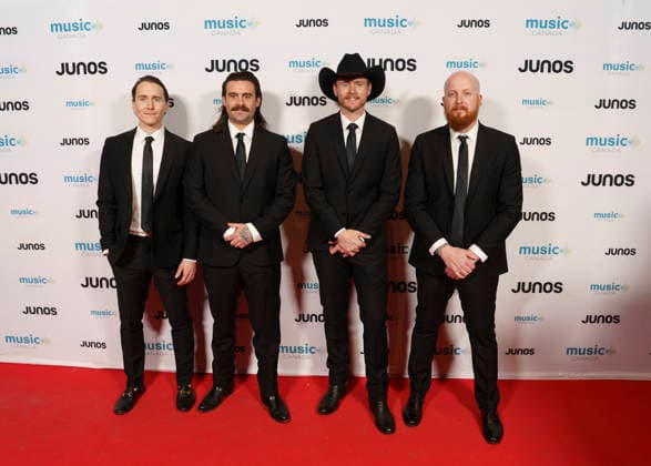 March 28, 2026, Hamilton, On, CAN: Members of the James Barker Band, nominated for the Fan Choice, and Country Album of the Year, on the red carpet at the 2026 Juno Awards Gala in Hamilton, Saturday, March 28, 2026. Hamilton CAN - ZUMAc35_ 20260328_zaf_c35_135 Copyright: xPeterxPowerx