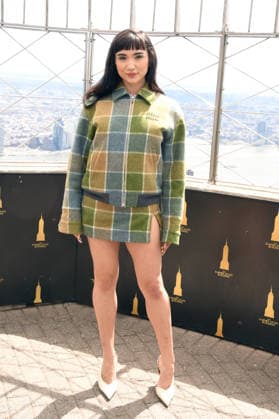 NEW YORK, NY- APRIL 7: Rowan Blanchard pictured as the cast of Hulu™s The Testaments to Visit the Empire State Building Ahead of April 8 Premiere on April 7, 2026 in New York City. Copyright: xmpi099 MediaPunchx