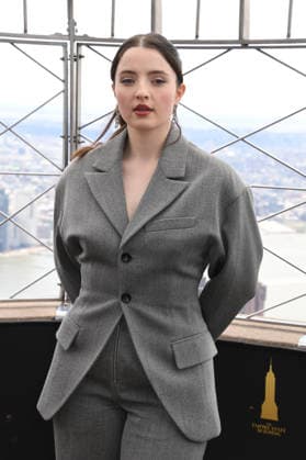 NEW YORK, NY- APRIL 7: Lucy Halliday pictured as the cast of Hulu™s The Testaments to Visit the Empire State Building Ahead of April 8 Premiere on April 7, 2026 in New York City. Copyright: xmpi099 MediaPunchx
