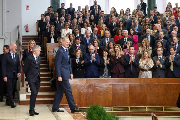 The King defends international law against the use of force before university students King Felipe VI, accompanied by the rector of the Complutense University of Madrid, Joaquín Goyache i , and the Minister of the Interior, Fernando Grande Marlaska 2i , presides over the commemoration of the 60th anniversary of the International Covenant on Civil and Political Rights and the International Covenant on Economic, Social and Cultural Rights, The two covenants were adopted by the United Nations General Assembly on December 16, 1966 and entered into force on January 3, 1976 Together with the Universal Declaration of Human Rights, they comprise what jurists consider to be the International Bill of Human Rights 09 APRIL 2026 Marta Ferná Madrid Mad Copyright: xMartaxFernandezx 7425692